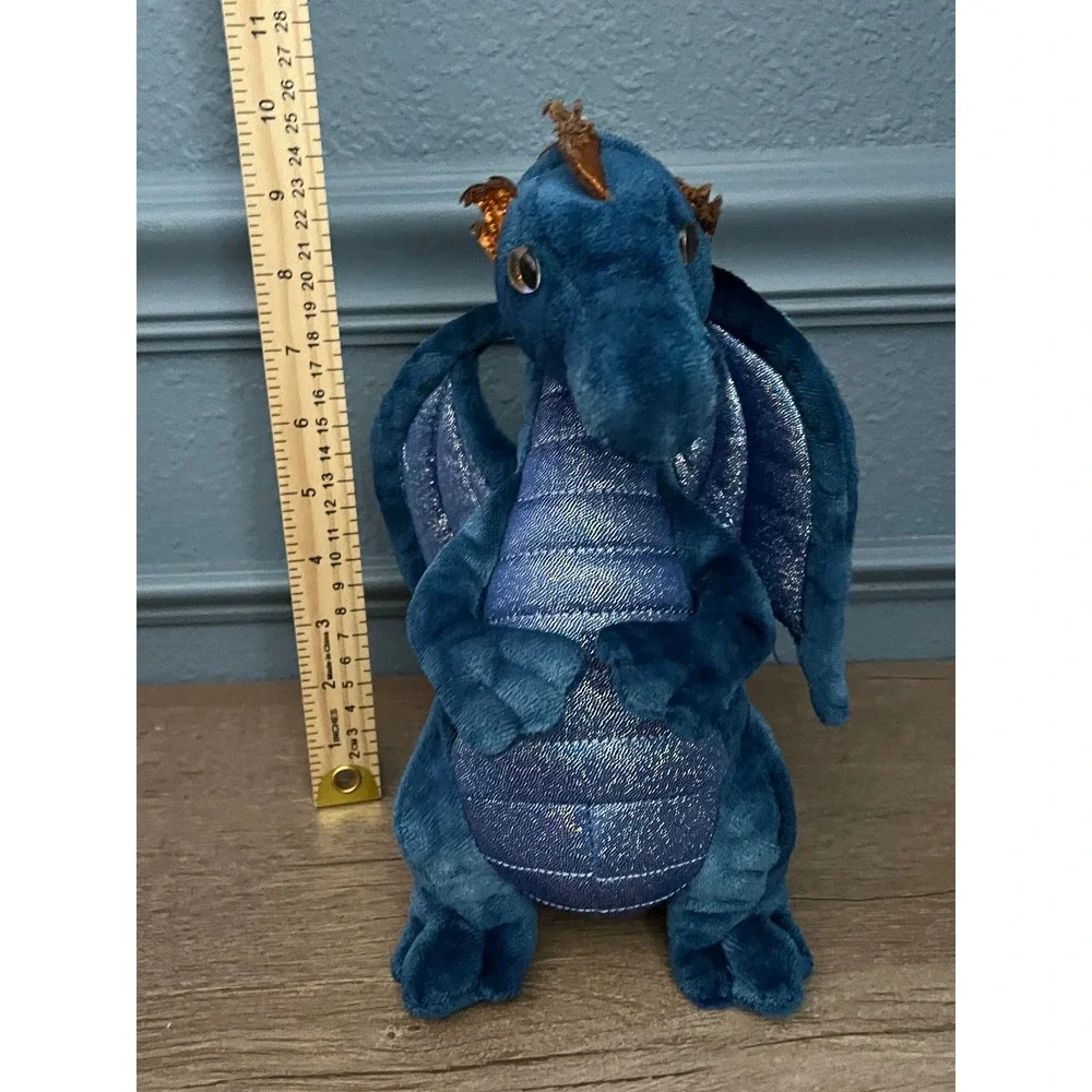 Douglas Plush Blue Dragon Stuffed Animal Toy Sparkle Wings‎ Metallic Eyes